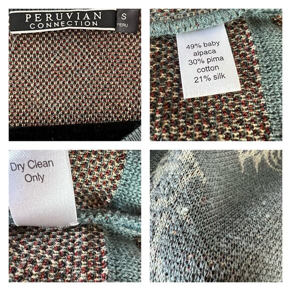 Peruvian Connection Baby Alpaca Silk Blend Longline Knit Cardigan Size S - Picture 8 of 11